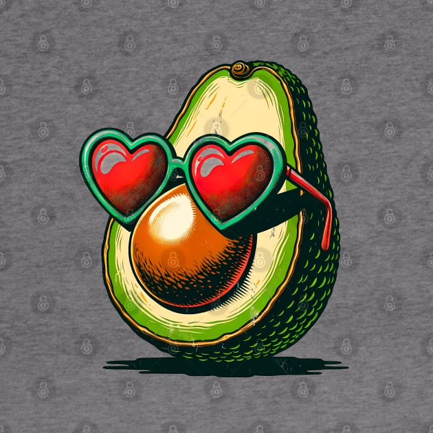 Avocado Love: Heart Shades Valentine's Day T-Shirt by Klimek Prints